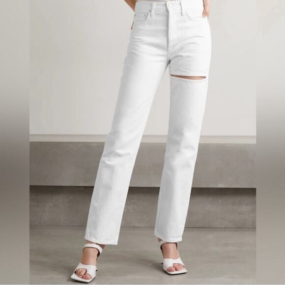 Agolde Lana Slice Straight in Element (white) Size 30 High Rise Button Fly - Picture 16 of 16